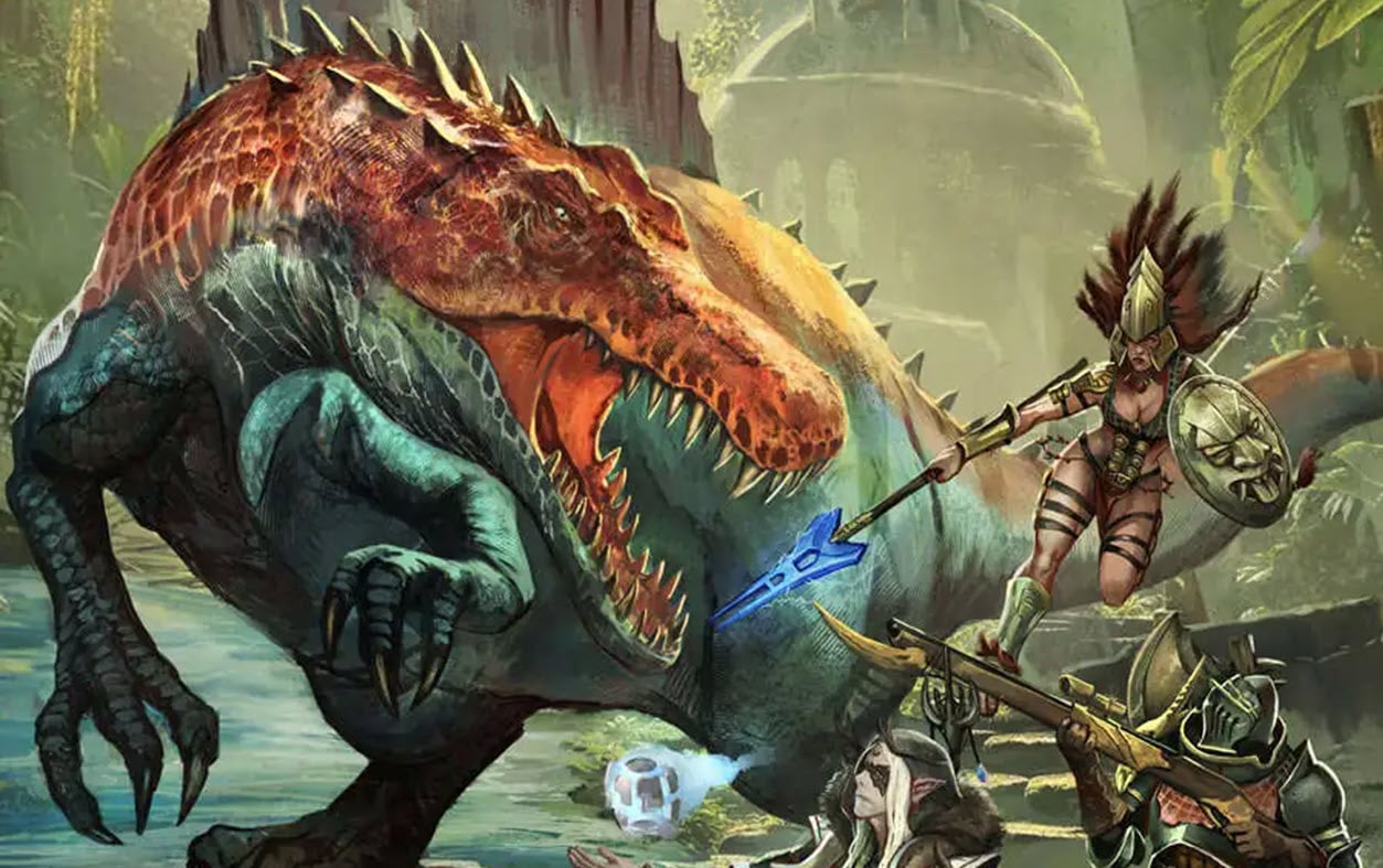 Dinosaurs versus warriors